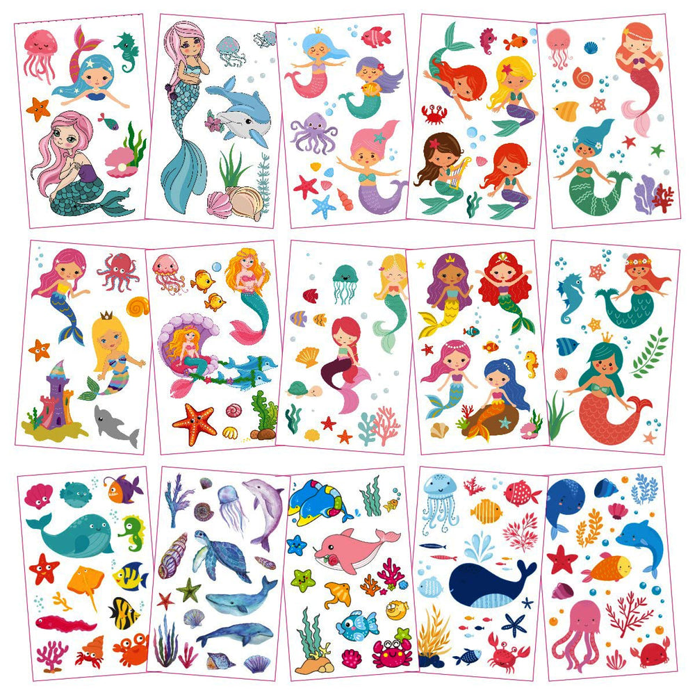AWINMAY sea animals tattoos for kids, perfect for biology-themed parties or beach days.