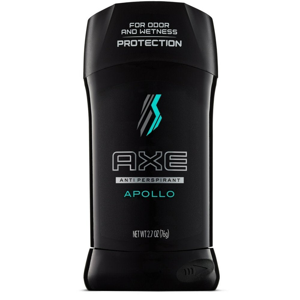 AXE Apollo antiperspirant stick, 12-pack, delivers long-lasting dryness and a fresh scent.