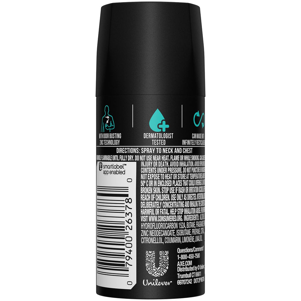 Close-up of AXE Apollo bodyspray dispenser highlighting bold scent.