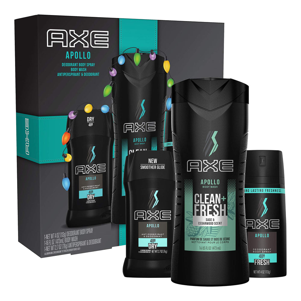 AXE Apollo Gift Set with body spray for all-day freshness.
