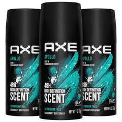 AXE Apollo travel deodorant bottle offers on-the-go freshness with sage and cedarwood scent.