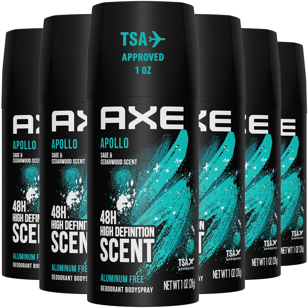 AXE Apollo travel deodorant bottle for on-the-go freshness.