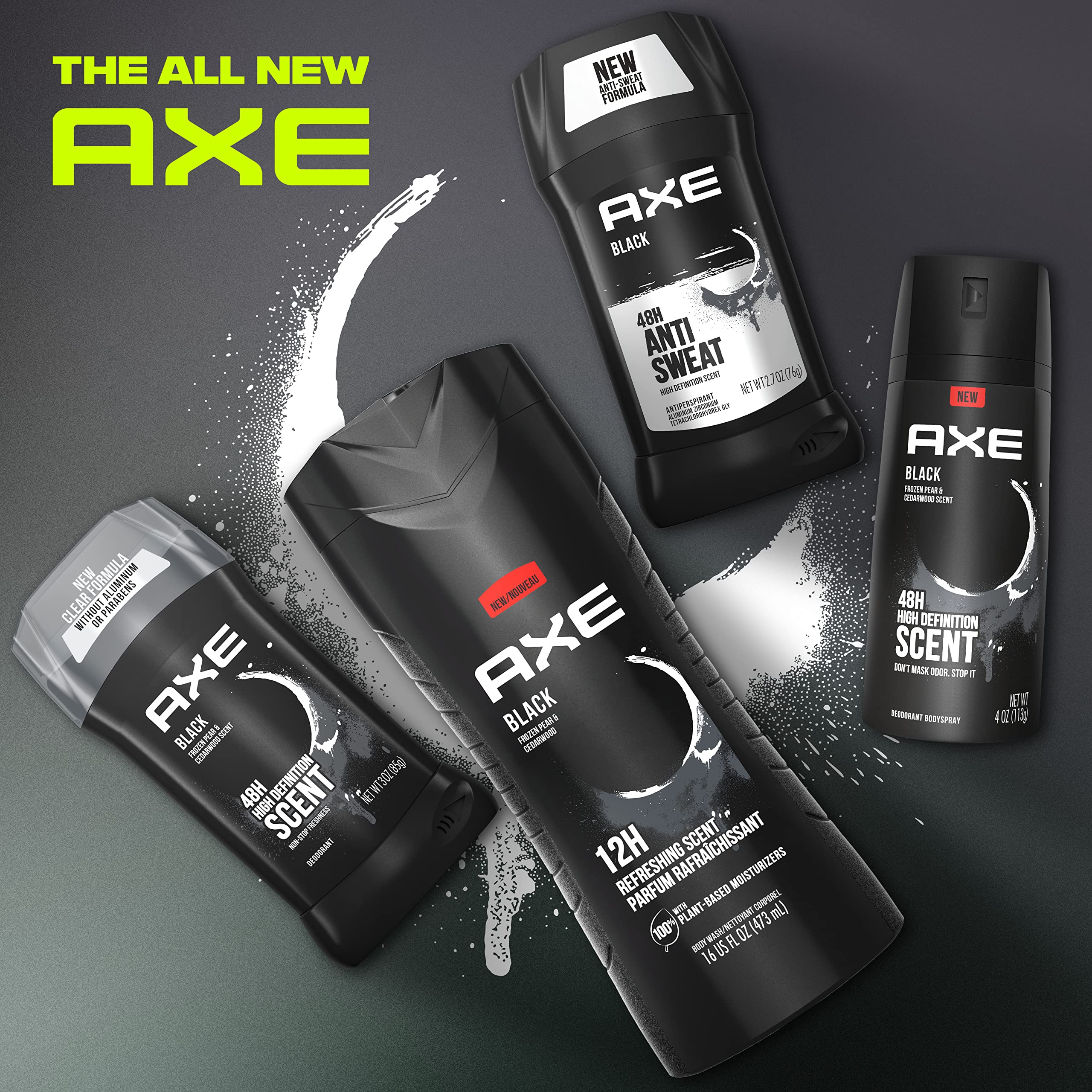 AXE Black travel-size spray in a gym bag hints at quick refresh.
