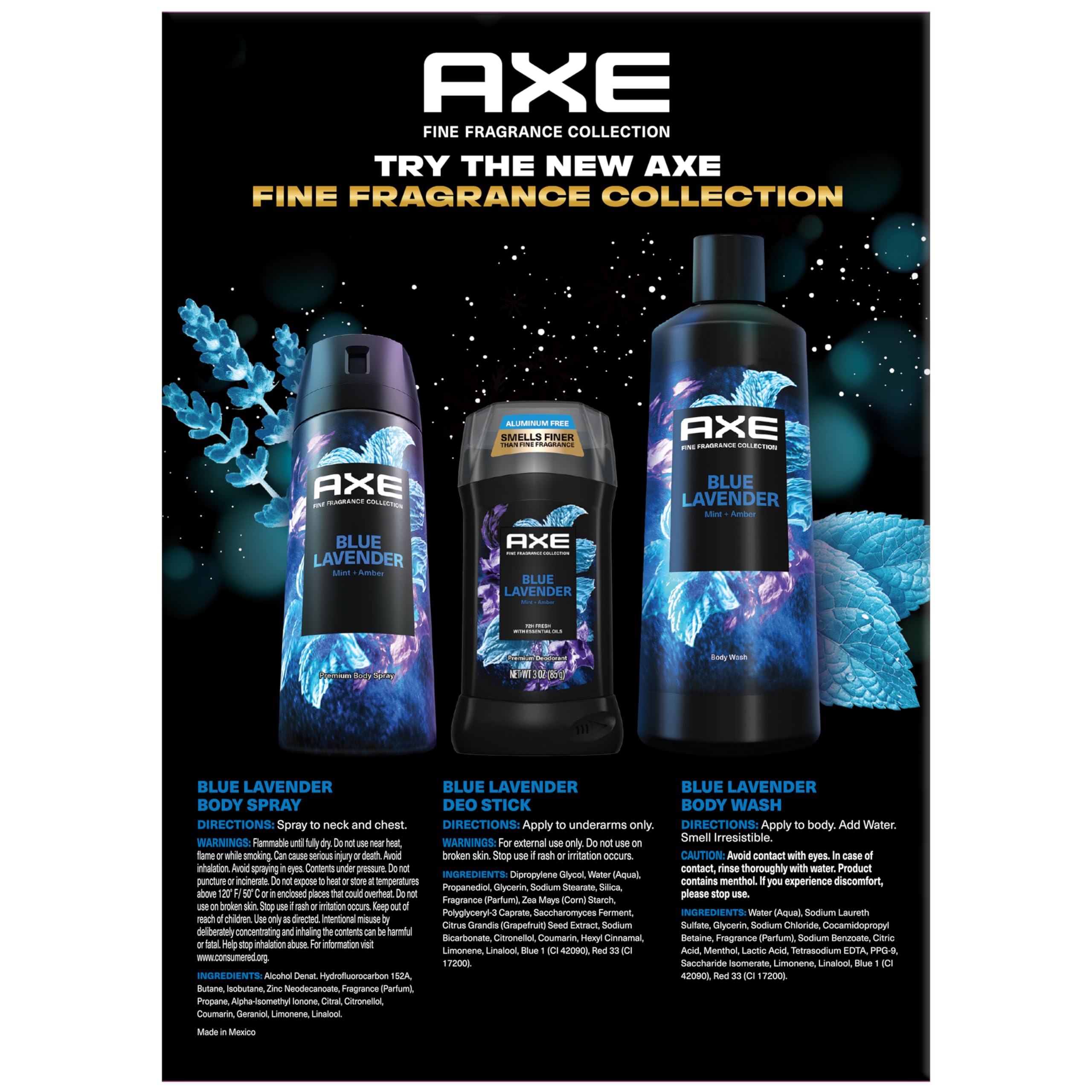 AXE Blue Lavender deodorant stick offering up to 48-hour odor protection
