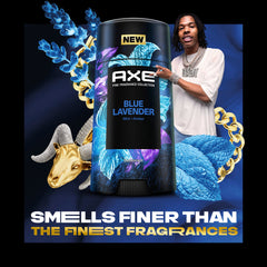 Texture detail of AXE Blue Lavender deodorant stick showing smooth aluminum-free formula.