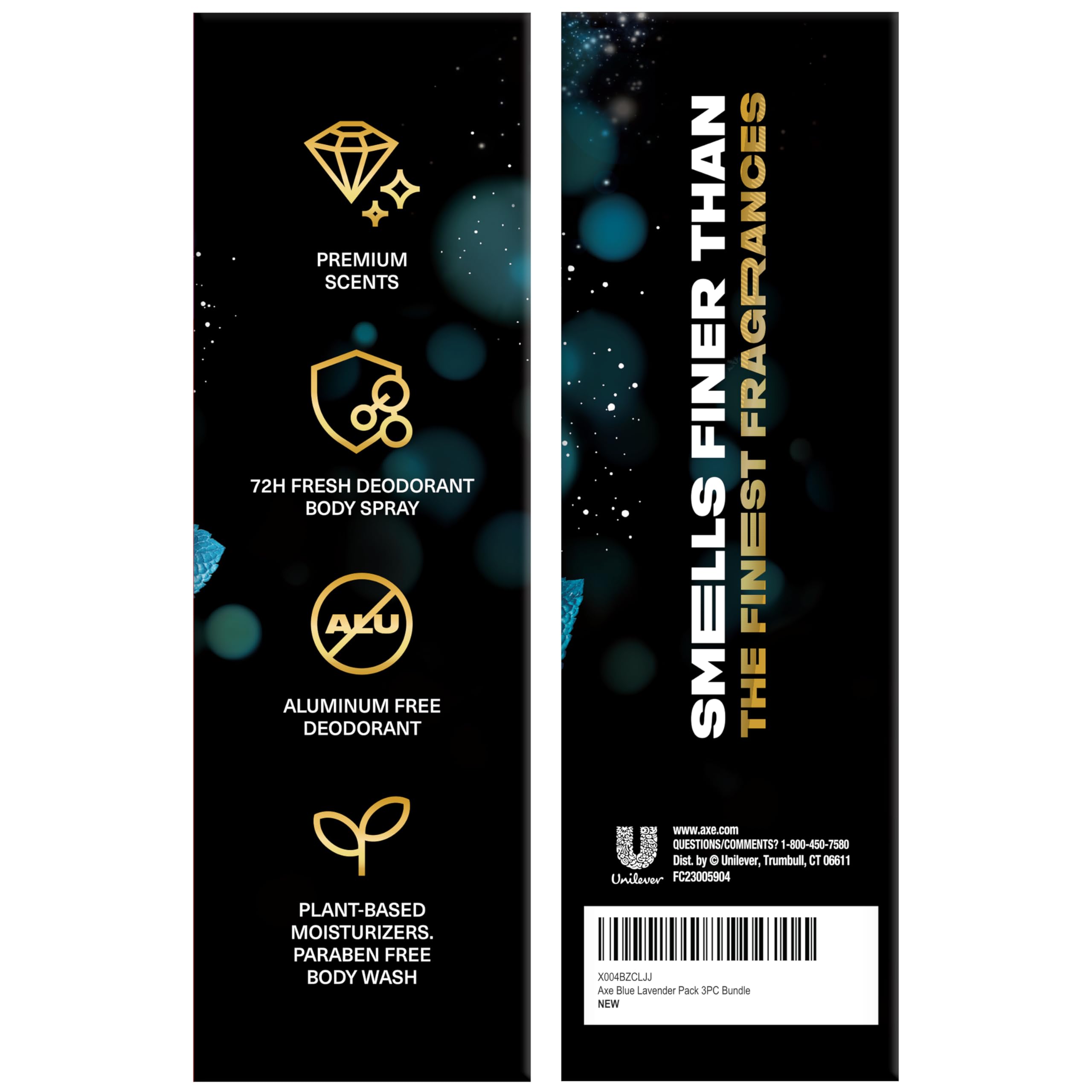 AXE Blue Lavender gift packaging detail highlights premium presentation
