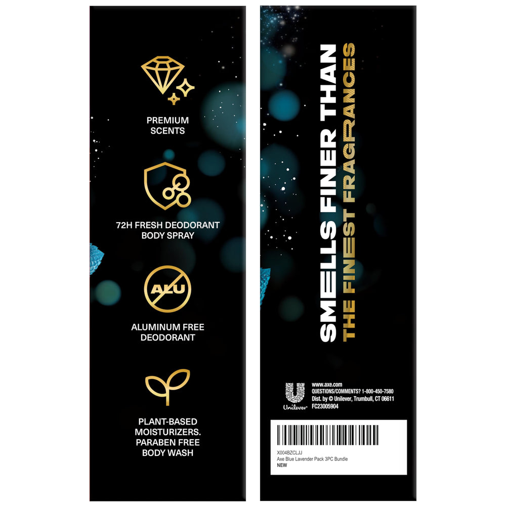 AXE Blue Lavender gift packaging detail highlights premium presentation