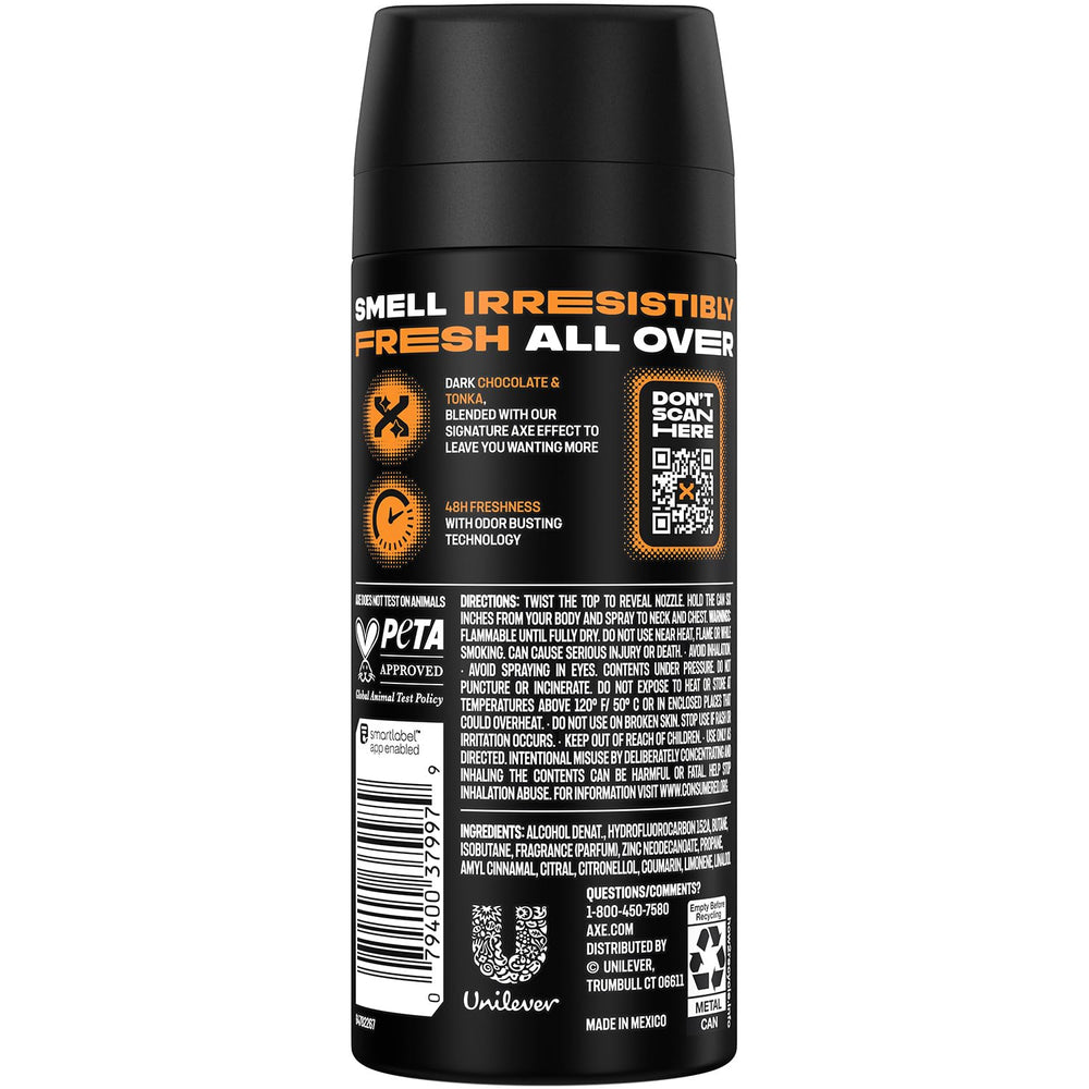 AXE Dark Temptation 2-pack back view with product details and scent.
