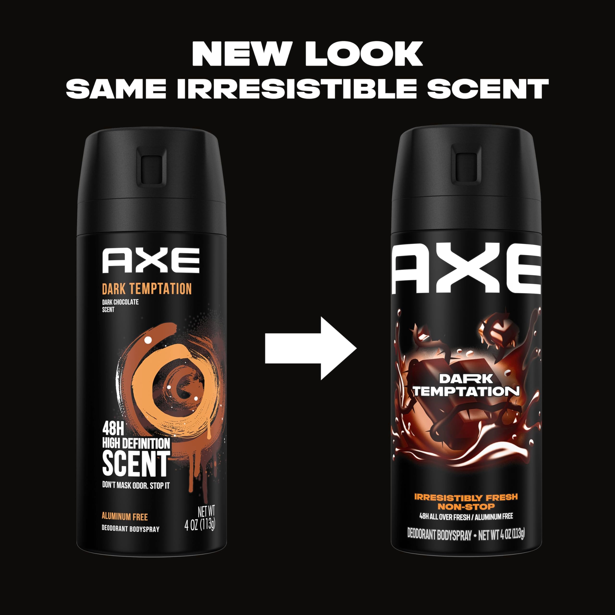 AXE Dark Temptation aluminum-free can highlighting protection