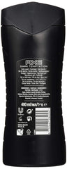 AXE Dark Temptation bottle pour illustrates easy use for quick shower rituals and lasting fragrance.