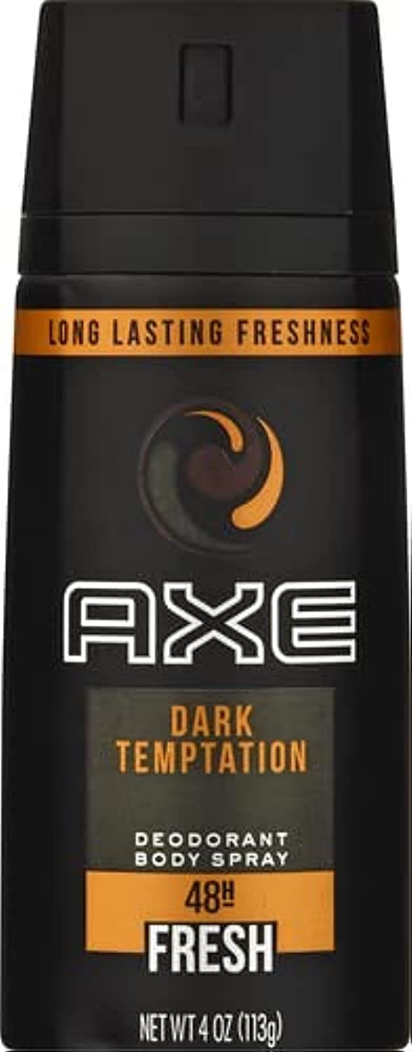 AXE Dark Temptation bottle showcases chocolate and amber notes for daily confidence.