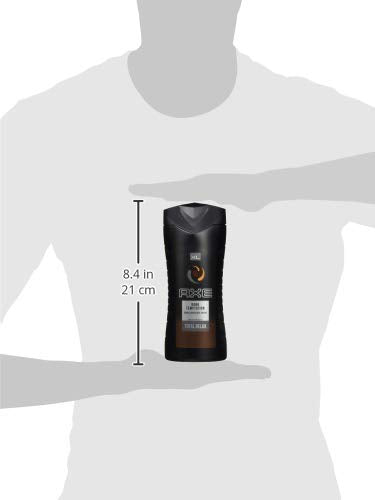 AXE Dark Temptation 400ml packaging shows modern design with potent fragrance and moisturising properties.