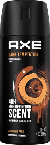 AXE Dark Temptation spray can demonstrates quick, long-lasting freshness.