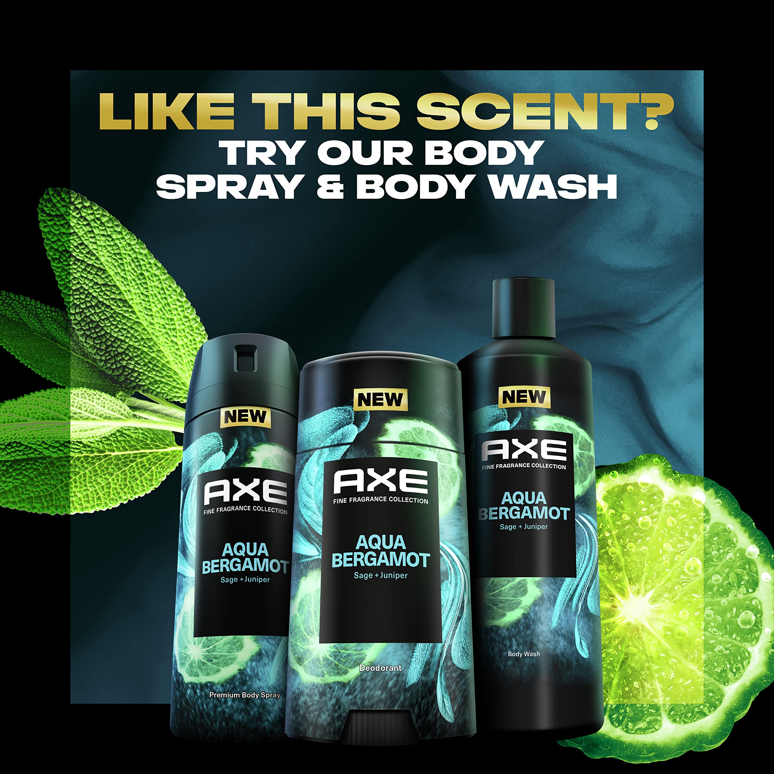 Ensemble Soin: déodorant, spray et gel douche coordonnés.