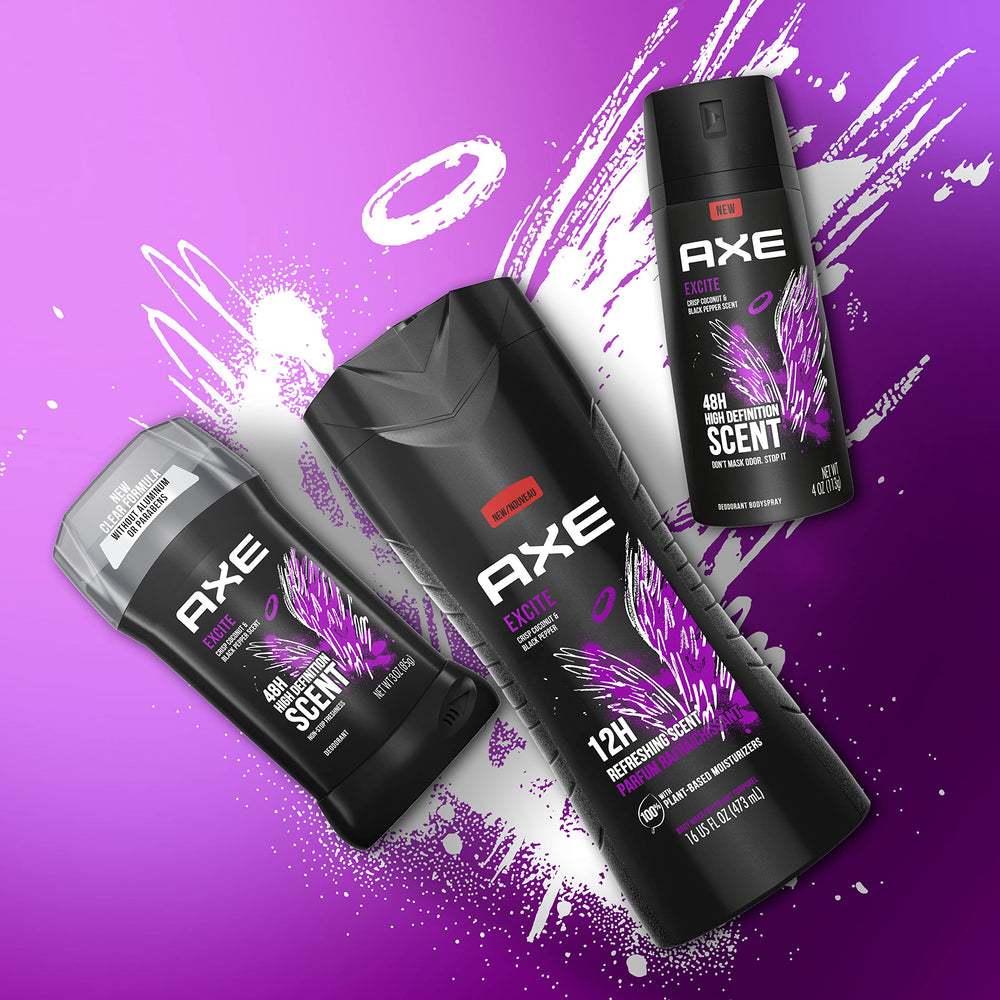 AXE Excite in a modern bathroom scene ready for your routine