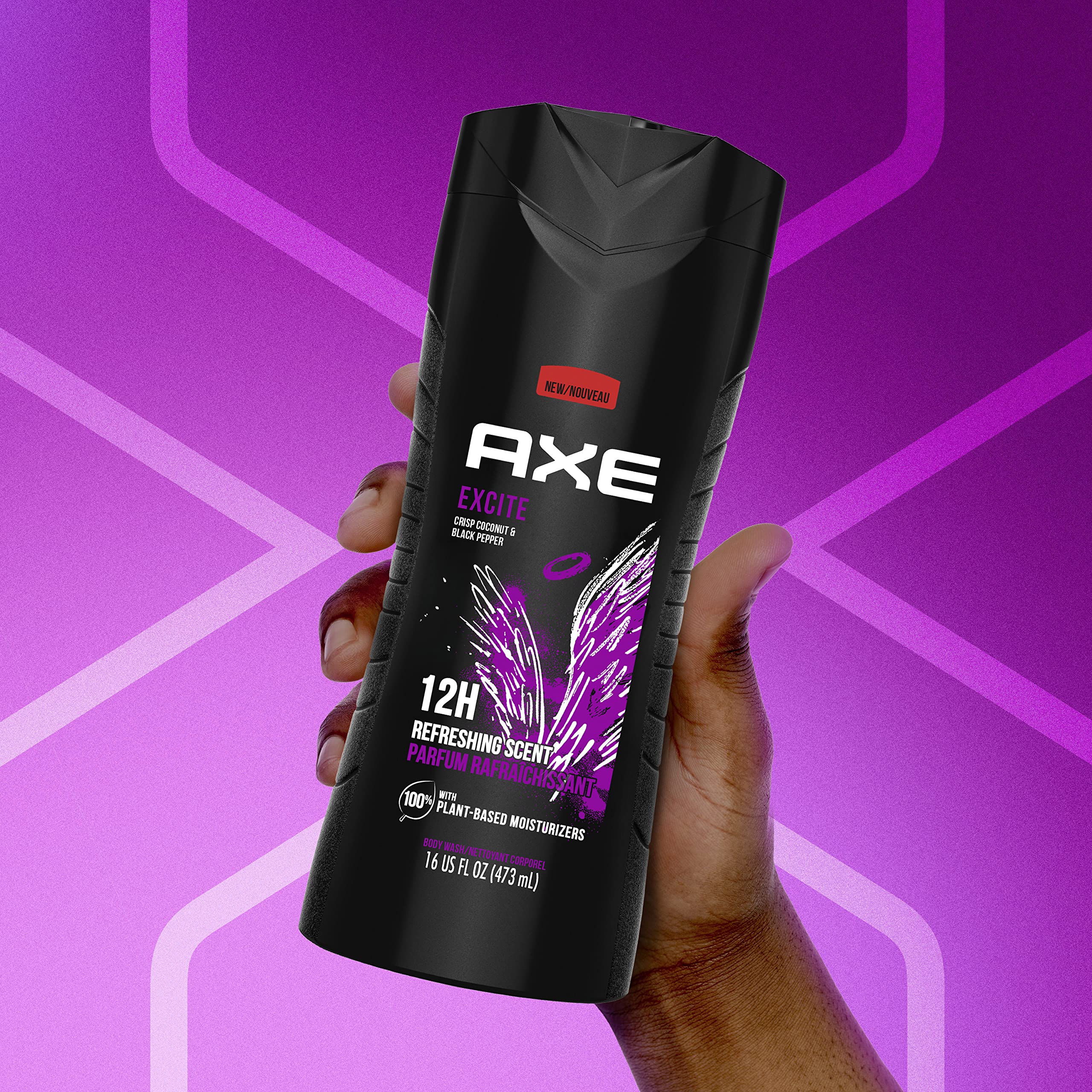 AXE Excite with plant-based moisturizers nourishes skin during cleansing