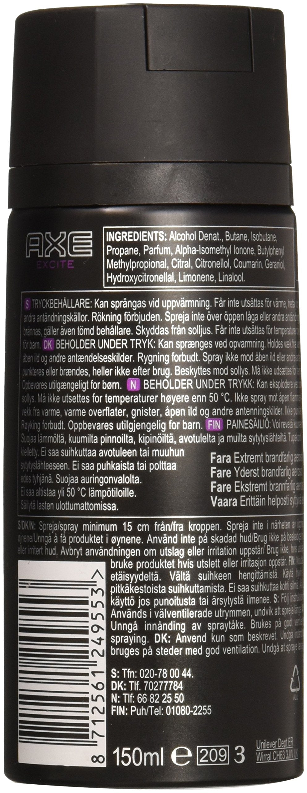 AXE Excite spray application demonstrating quick, easy refreshment