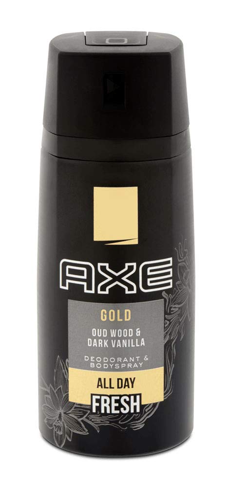 AXE Gold Oud Wood and Fresh Vanilla bottle front view for daily confidence