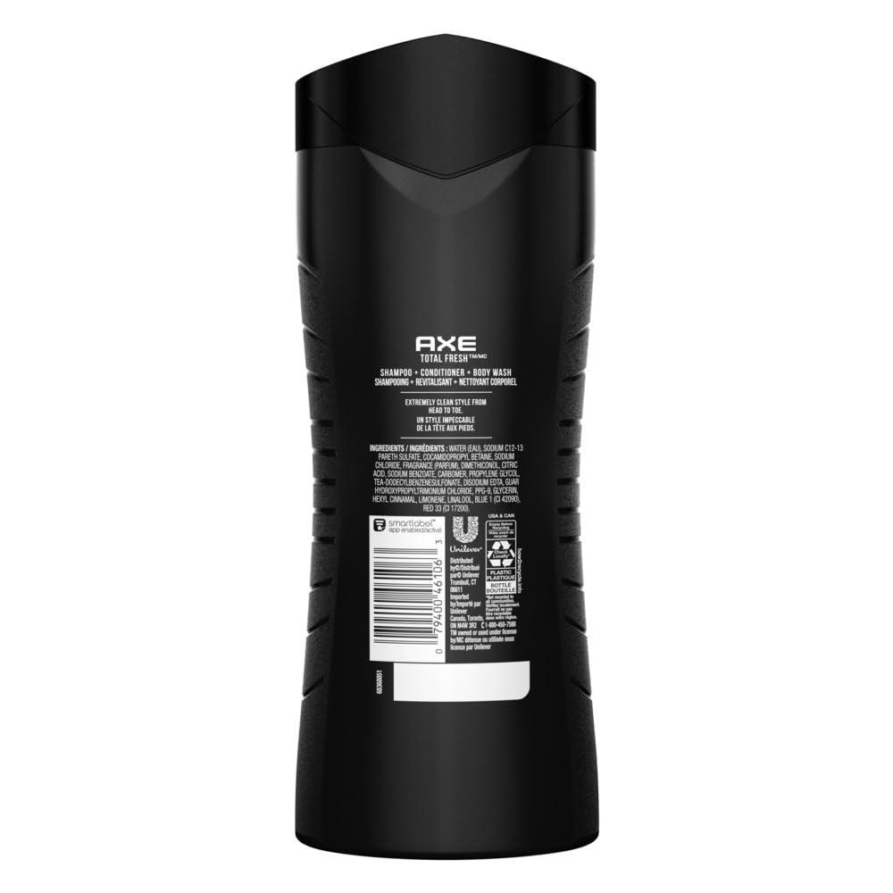 Axé Hair 3 in 1 Total Fresh bottle pour showing lathering action