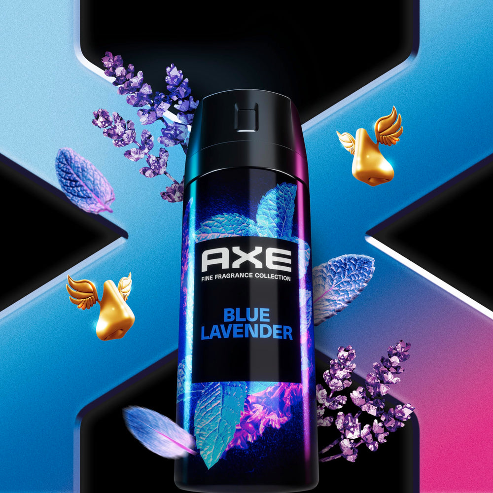 AXE 72H odor protection graphic highlights long-lasting freshness.