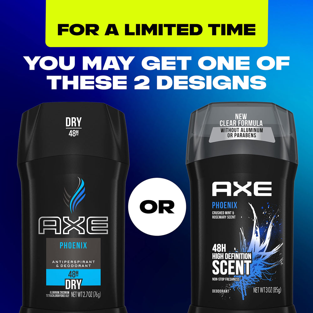 AXE Phoenix aluminum-free formula supports odor control without aluminum residues.