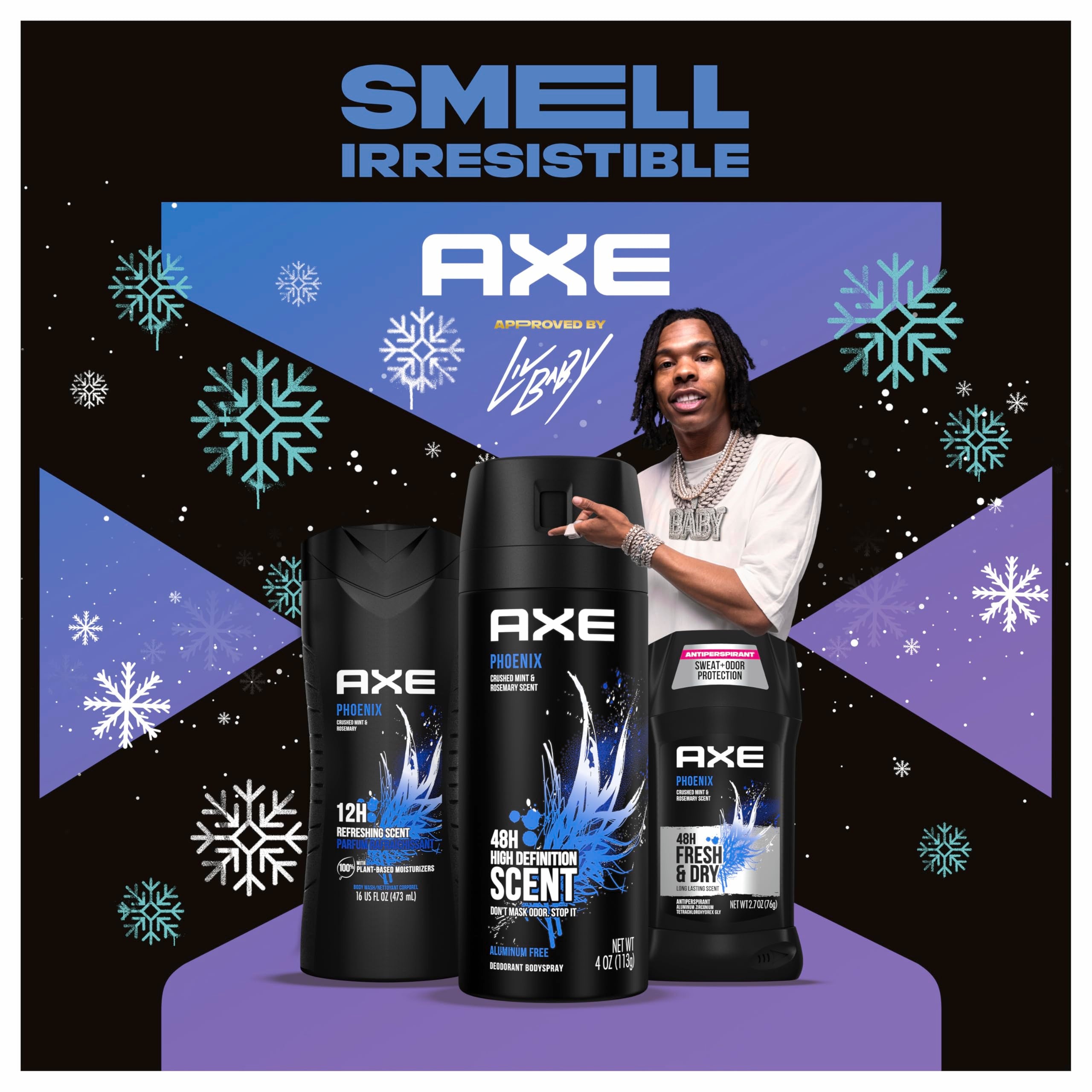 AXE Phoenix Fresh body spray 4 oz for all-day freshness.