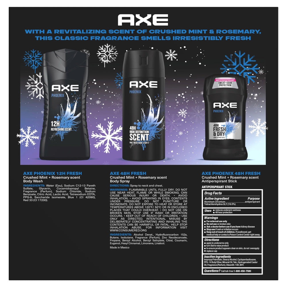 AXE Phoenix Fresh body wash 16 oz bottle with mint and rosemary scent.