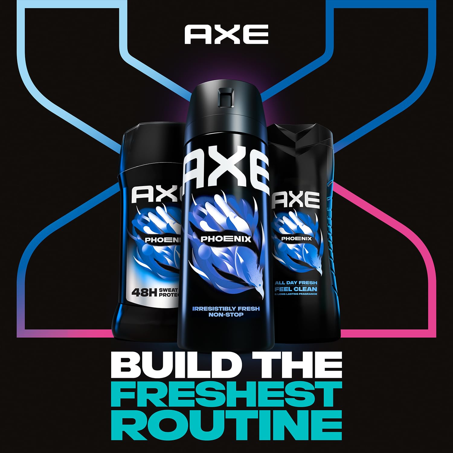 AXE Phoenix packaging and product lineup for reference at checkout.