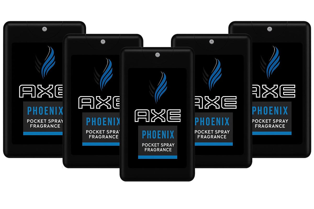 AXE Phoenix pocket-size spray for quick, on-the-go freshness.