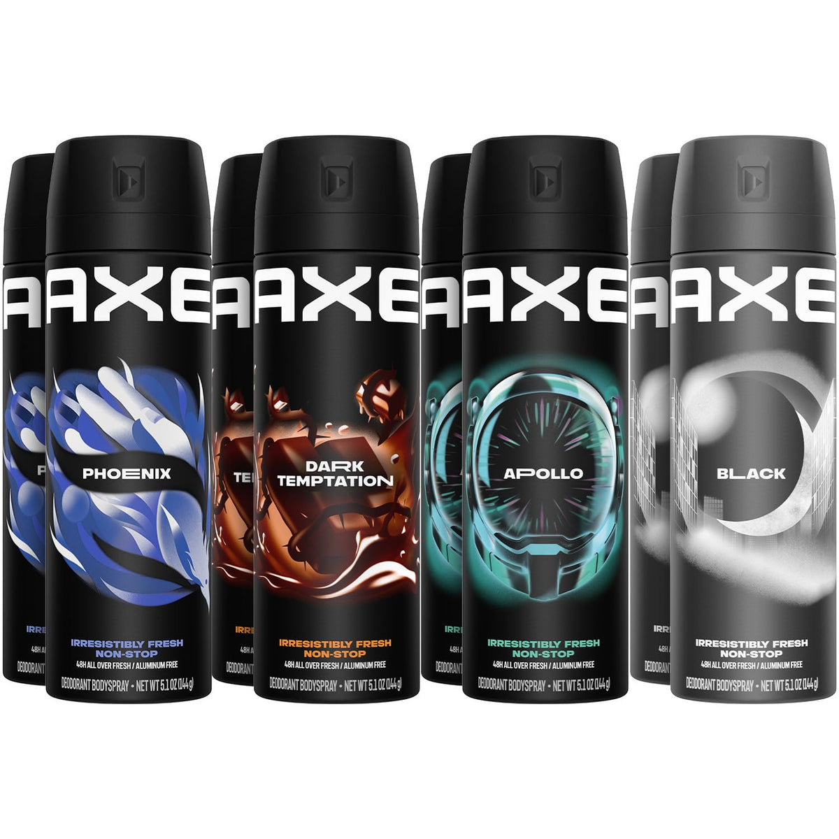 AXE Dark Temptation bottle from the XL eight-pack for evening use and lasting scent