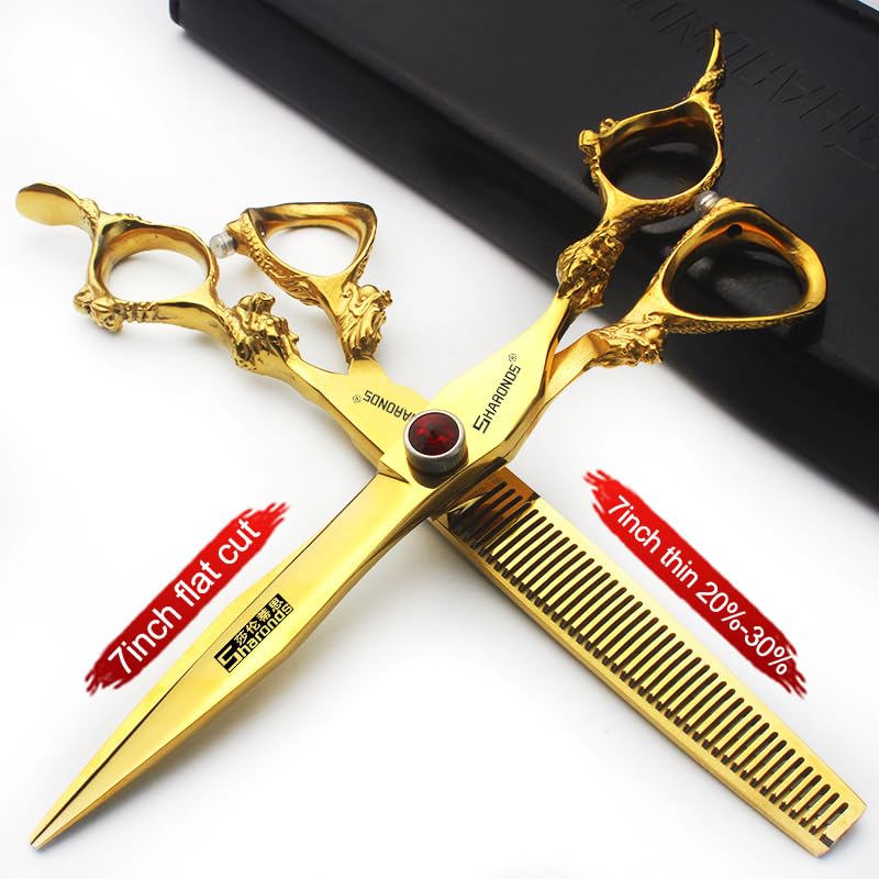 AXEMOORE hair scissors showing ergonomic handle for comfort