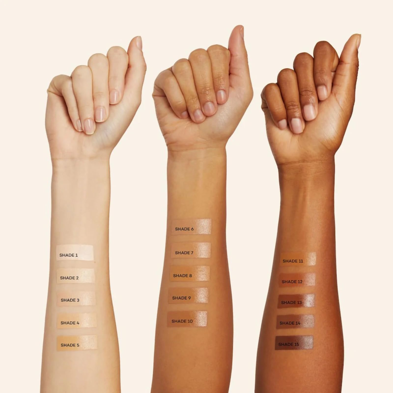 Axiology Fungdation natural-light finish on hand reveals dewy look.
