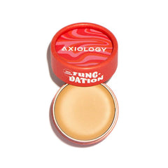 Axiology Fungdation creamy texture swirl on hand demonstrates smooth, buildable coverage.