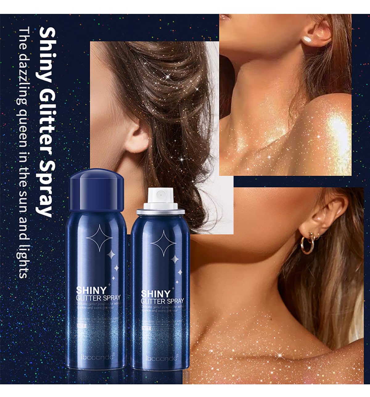 Axnzp Body Glitter Spray demonstrates easy hand application for quick sparkle.
