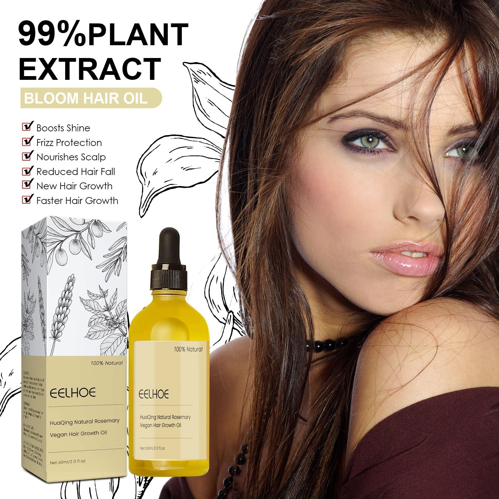 Axnzp Eelhoe rosemary oil applied to scalp for renewal and moisture.