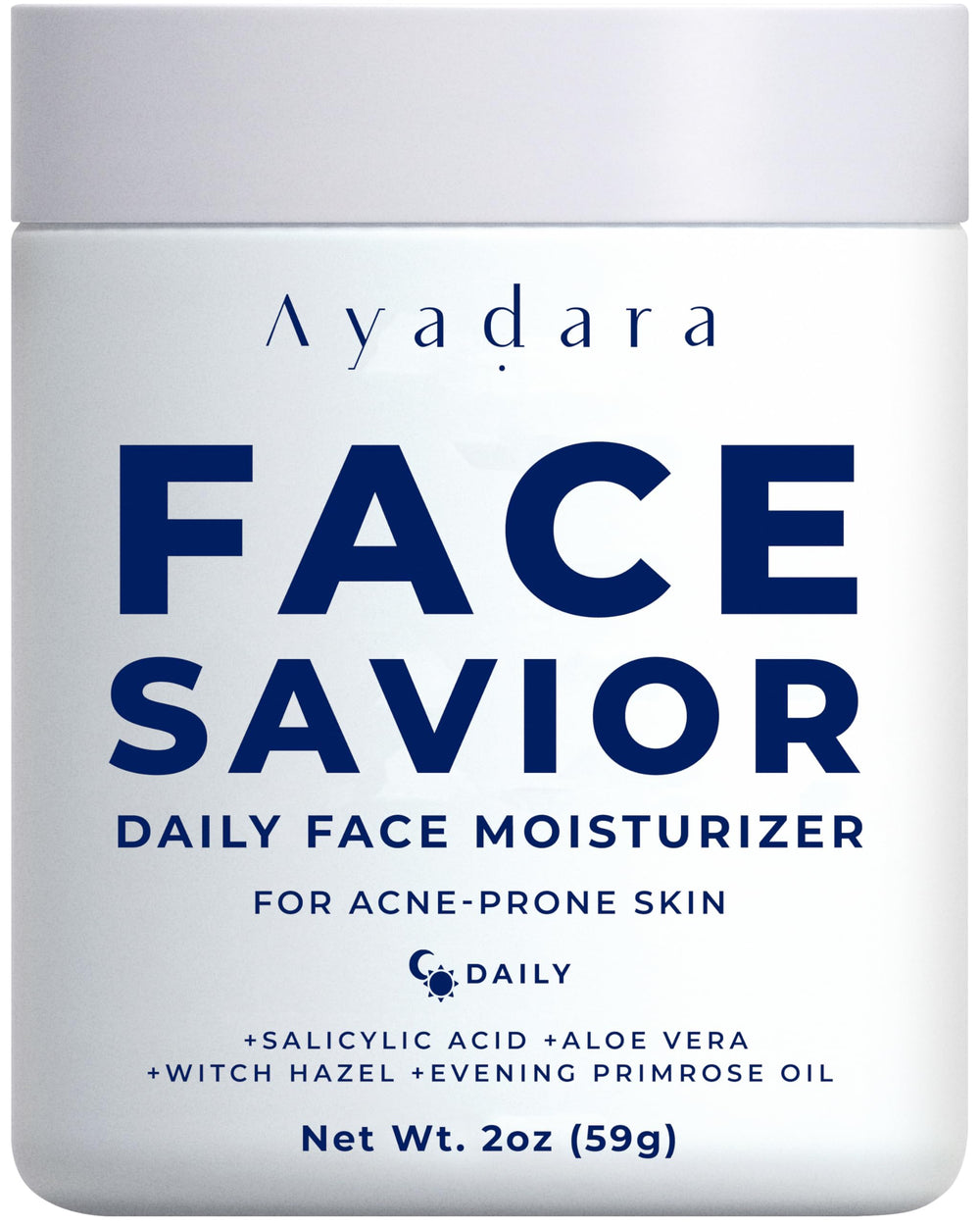 AYADARA Acne Facial Moisturizer bottle front, smooth oil-control skincare for clear skin