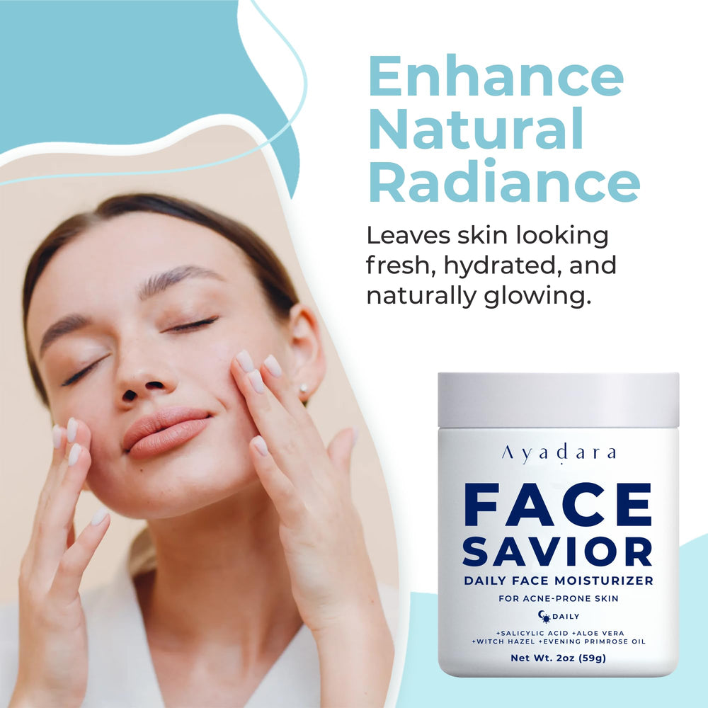 Ayadara Acne Facial Moisturizer gel-cream swatch on skin showing matte finish