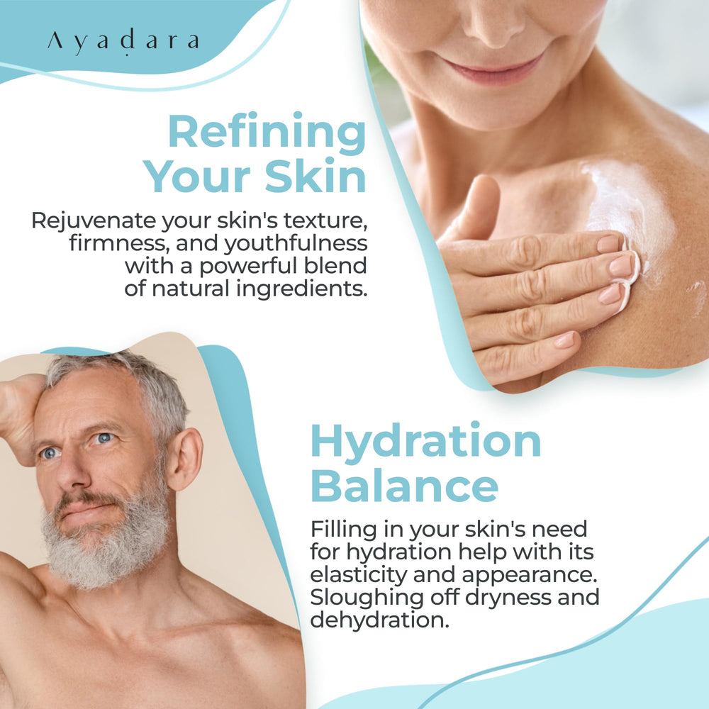 AYADARA Crepey Skin Repair Cream hydration-focused texture provides smoother skin.