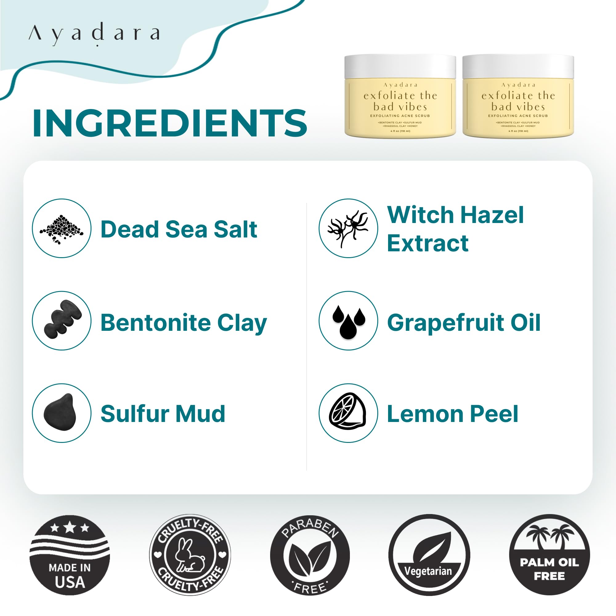 AYADARA Rhassoul clay pore-unclogging close-up
