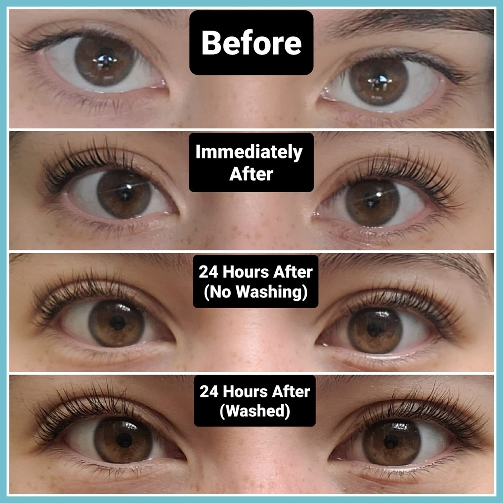 AYASAL results image shows natural curl without heavy mascara