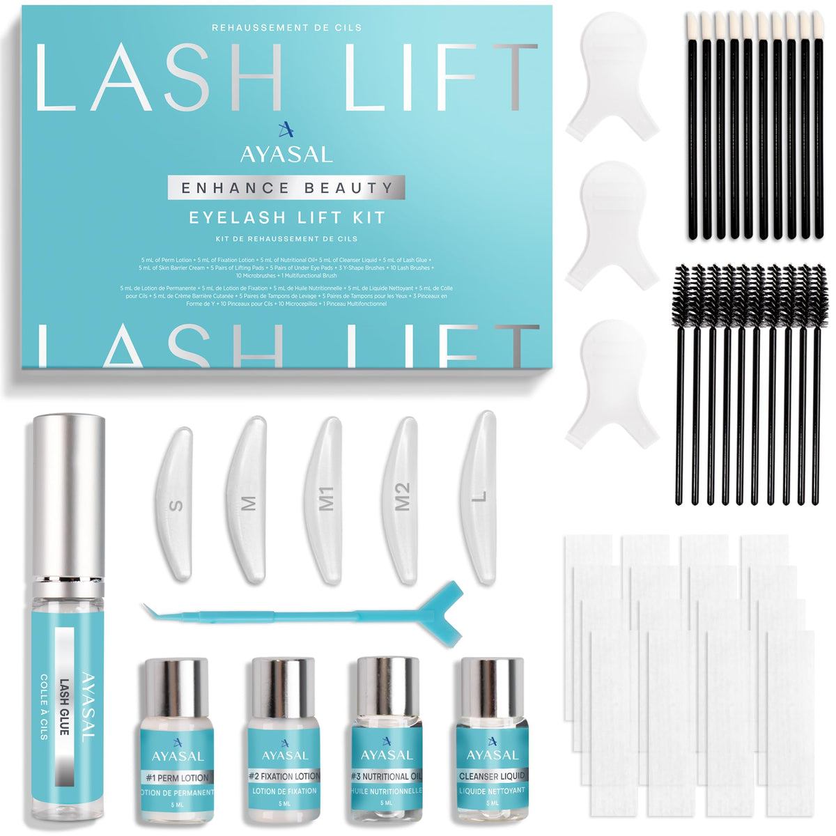 AYASAL lash lift kit packaging shown for convenient at-home use