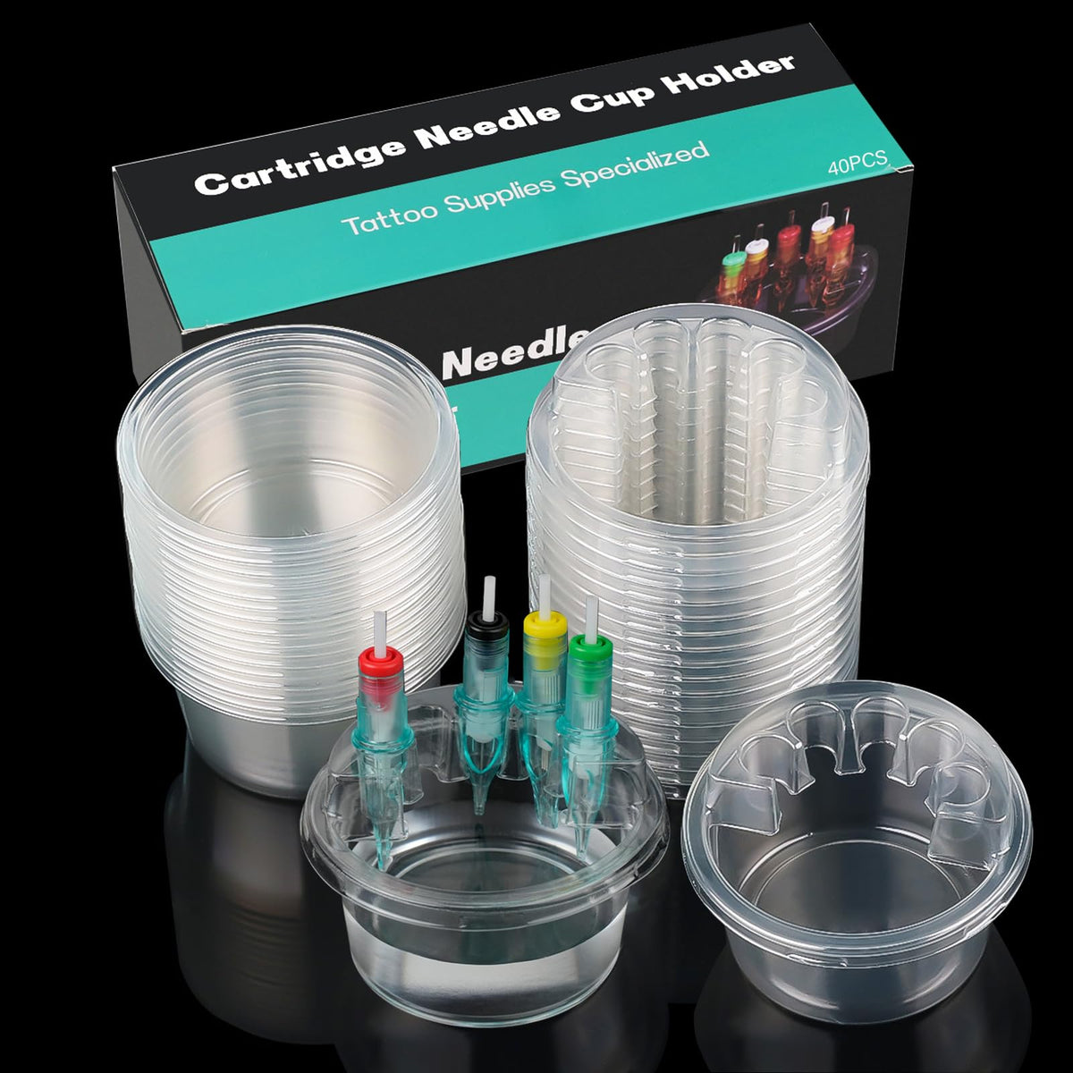 AYDZWJM tattoo cartridge cup holder box keeps 40 trays organized for busy studios.