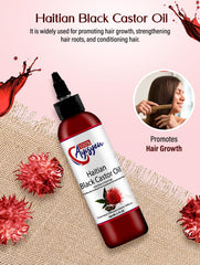 Outer packaging of 100% AYISYEN Haitian Black Castor Oil pack for on-the-go use
