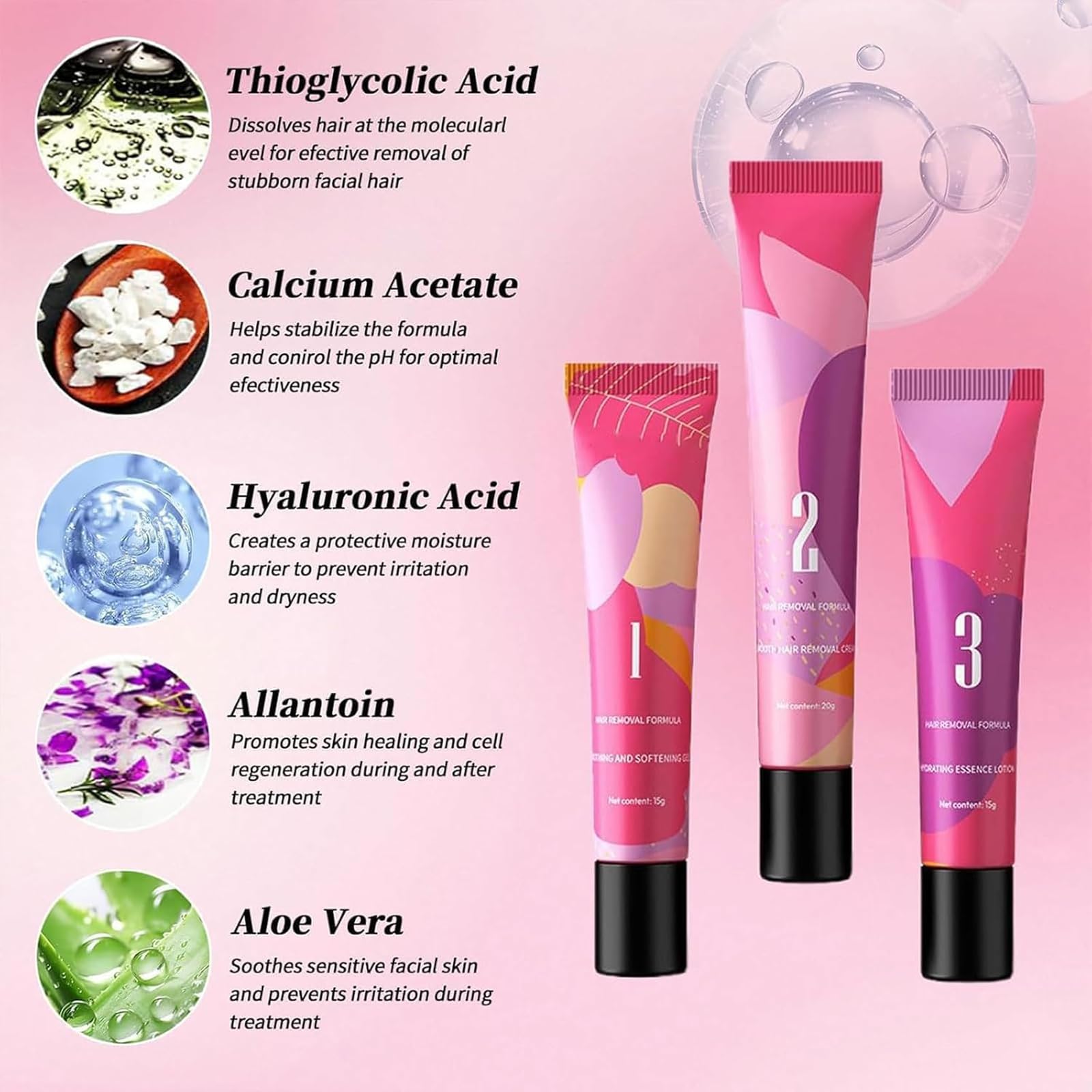 Ayland Hair Remover Face Cream application showing gentle hair removal
