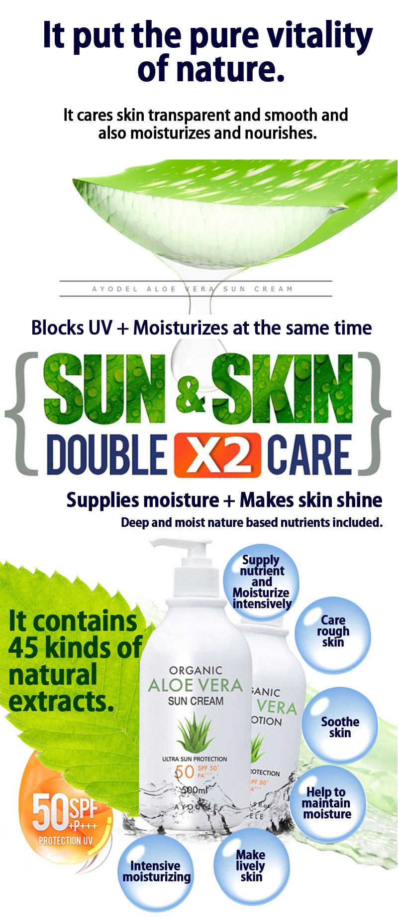 Ayodele white-cast-free formula leaves natural glow.