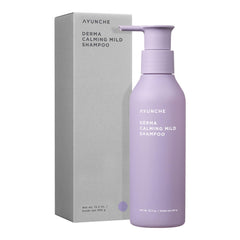 AYUNCHE Derma Calming Shampoo bottle front view, gentle cleansing for sensitive scalps.