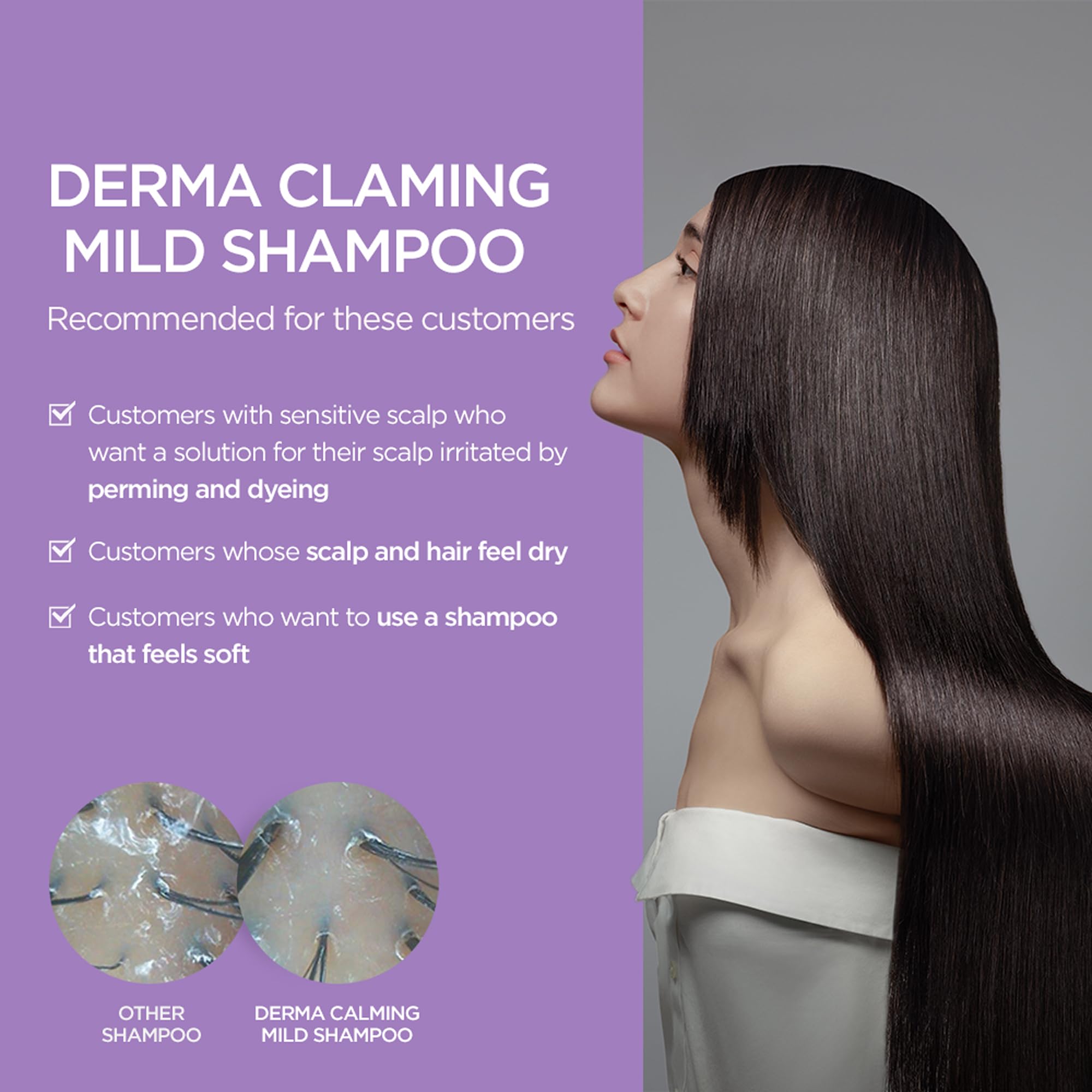 AYUNCHE Derma Calming Shampoo pump-dispense action for easy, even distribution.