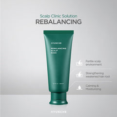 Hands apply AYUNCHE Rebalancing Hair Mask to demonstrate easy coverage