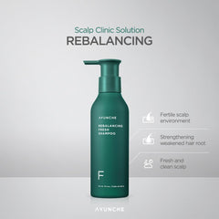 AYUNCHE Rebalancing Shampoo lather closeup shows rich foam for deep cleanse