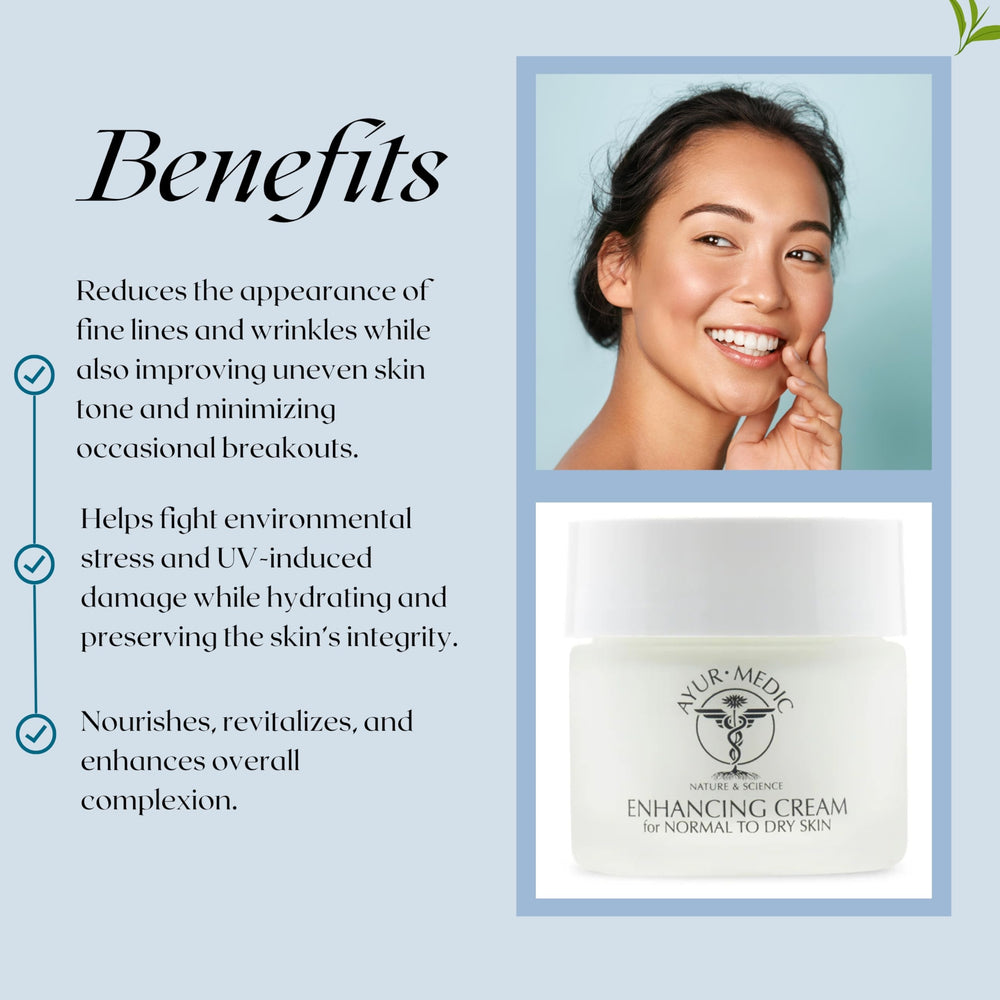 AYUR MEDIC Enhancing Cream on dry skin demo highlighting comforting hydration